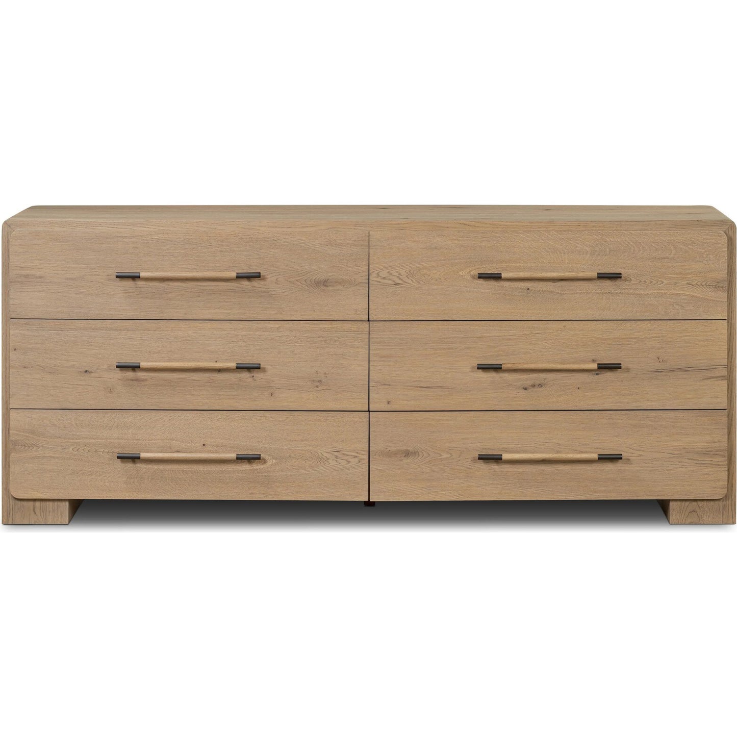 000 SI-2446540 | Additional Silo | Eden 6 Drawer Dresser by Four Hands in aged smoked oak veneer. Made from thick oak veneer in a transitional style.