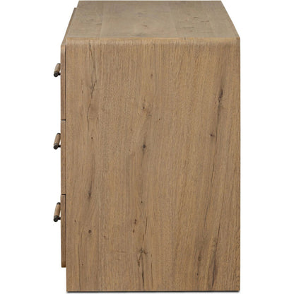 Eden 6 Drawer Dresser by Four Hands in aged smoked oak veneer. Made from thick oak veneer in a transitional style.