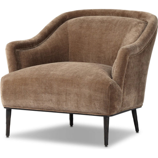 Noel Chair by Four Hands in altair mushroom, hammered black. Made from 100% polyester, iron in a unique style.