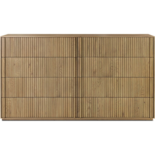 Leo 8 Drawer Dresser by Four Hands. Made from solid oak, thick oak veneer in a unique style.