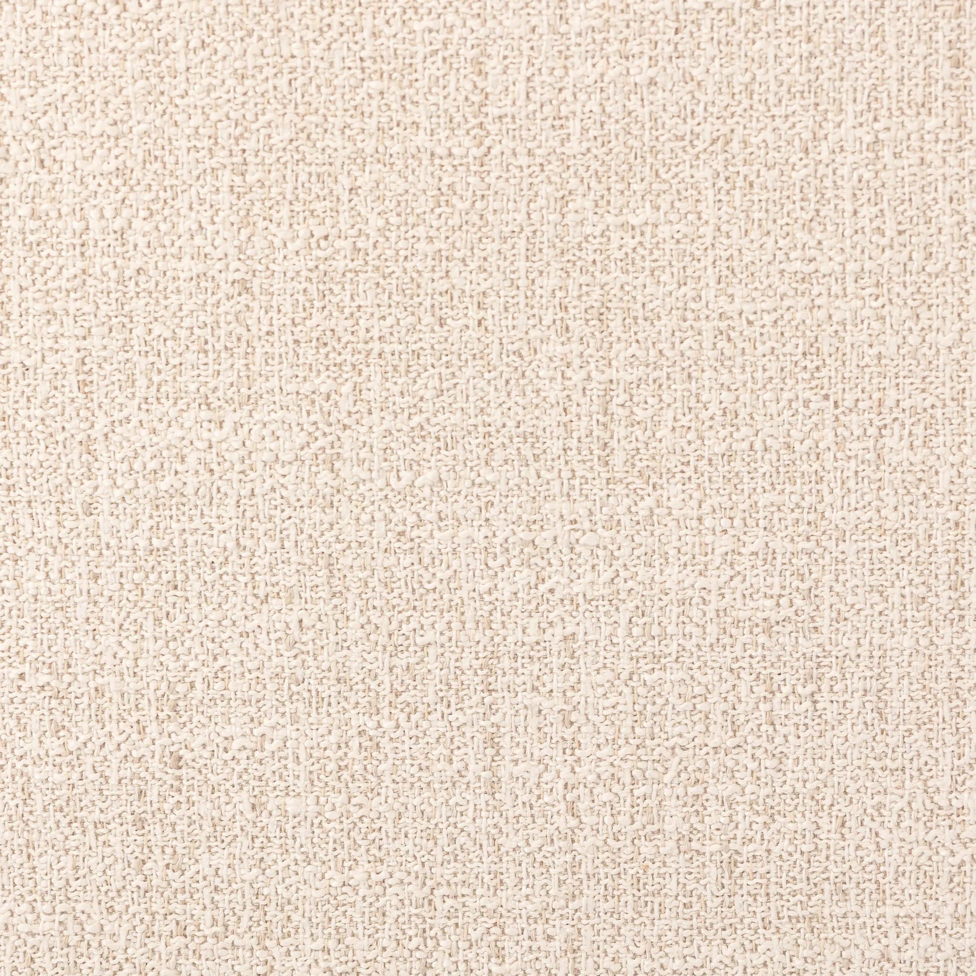 Poe Accent Stool by Four Hands in hampton cream, distressed light oak veneer, black iron. Made from 97% polyester, 2% viscose (rayon), 1% flax/linen, oak veneer, iron in a transitional style.