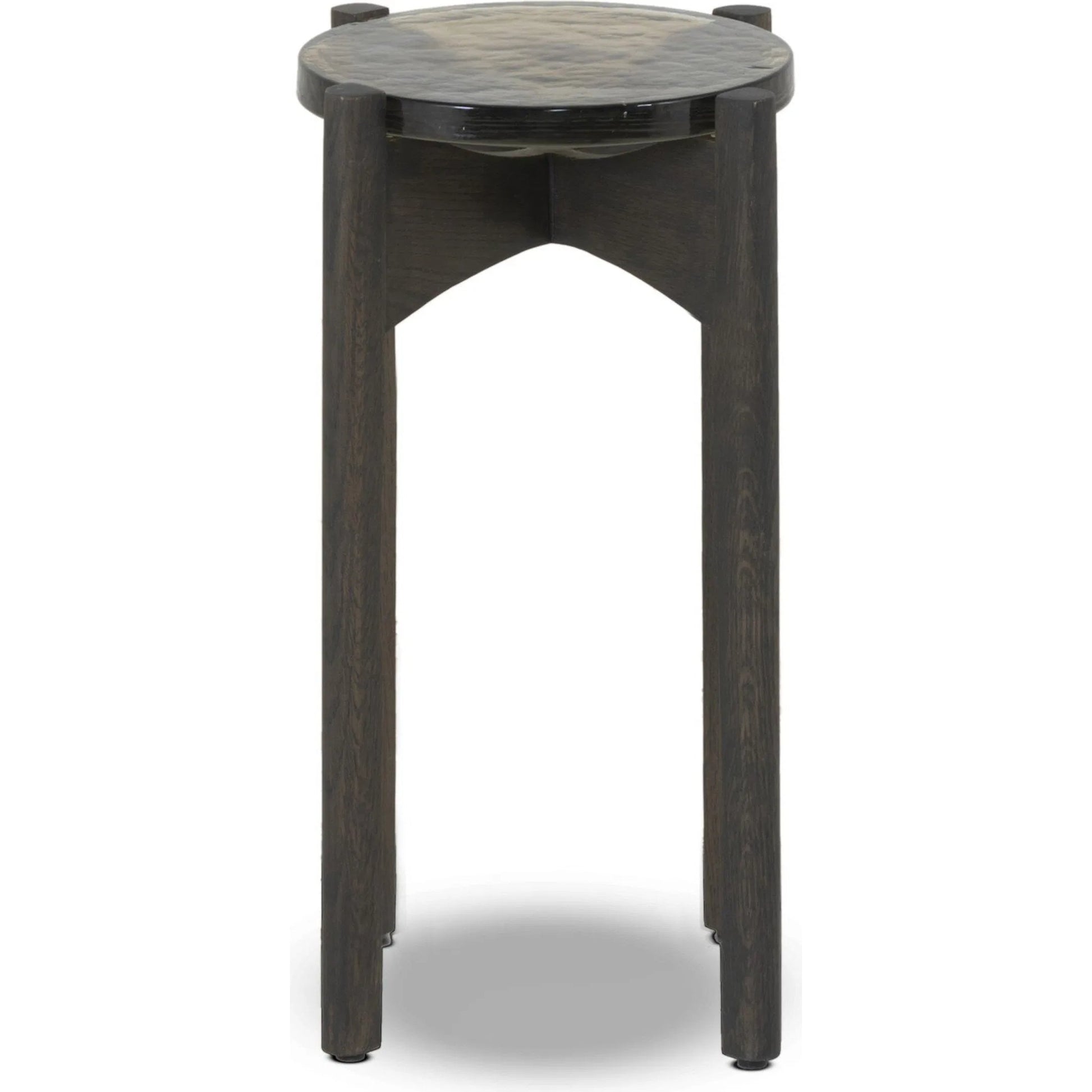 Relo End Table by Four Hands. Made from cast glass, solid oak in a modern style.