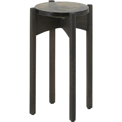 Relo End Table by Four Hands. Made from cast glass, solid oak in a modern style.