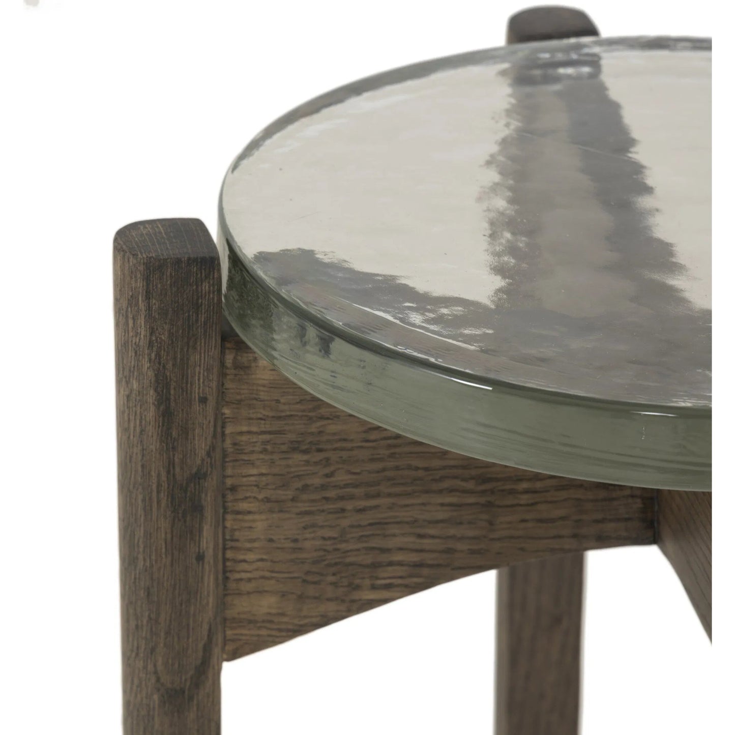 017 SI-2535294 | Closeup | Relo End Table by Four Hands. Made from cast glass, solid oak in a modern style.