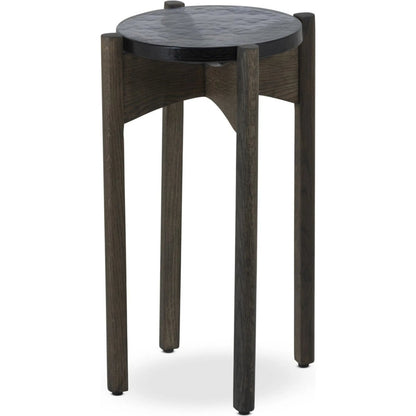 Relo End Table by Four Hands. Made from cast glass, solid oak in a modern style.