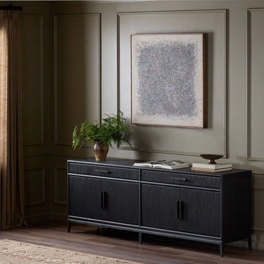 Rosenell Sideboard by Four Hands. Made from rush, oak veneer, solid oak in a unique style.