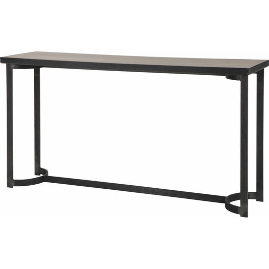 Basuto Steel Console Table by Uttermost. Made from iron, plywood, oak veneer in a modern style.