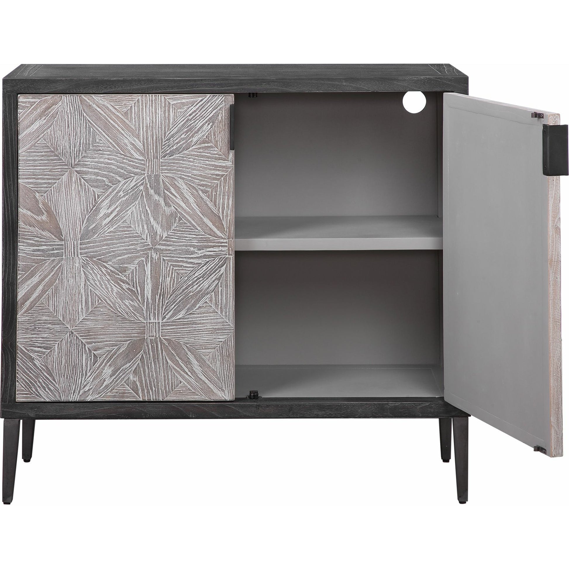 Laurentia Accent Cabinet by Uttermost. Made from elm, elm (venner), oak (venner), iron, plywood in a modern style.