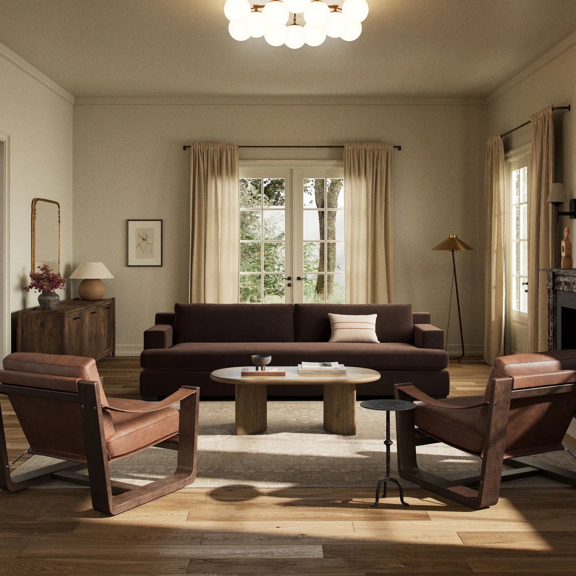 Crispin Sofa by Four Hands. Made from unique in a transitional style.