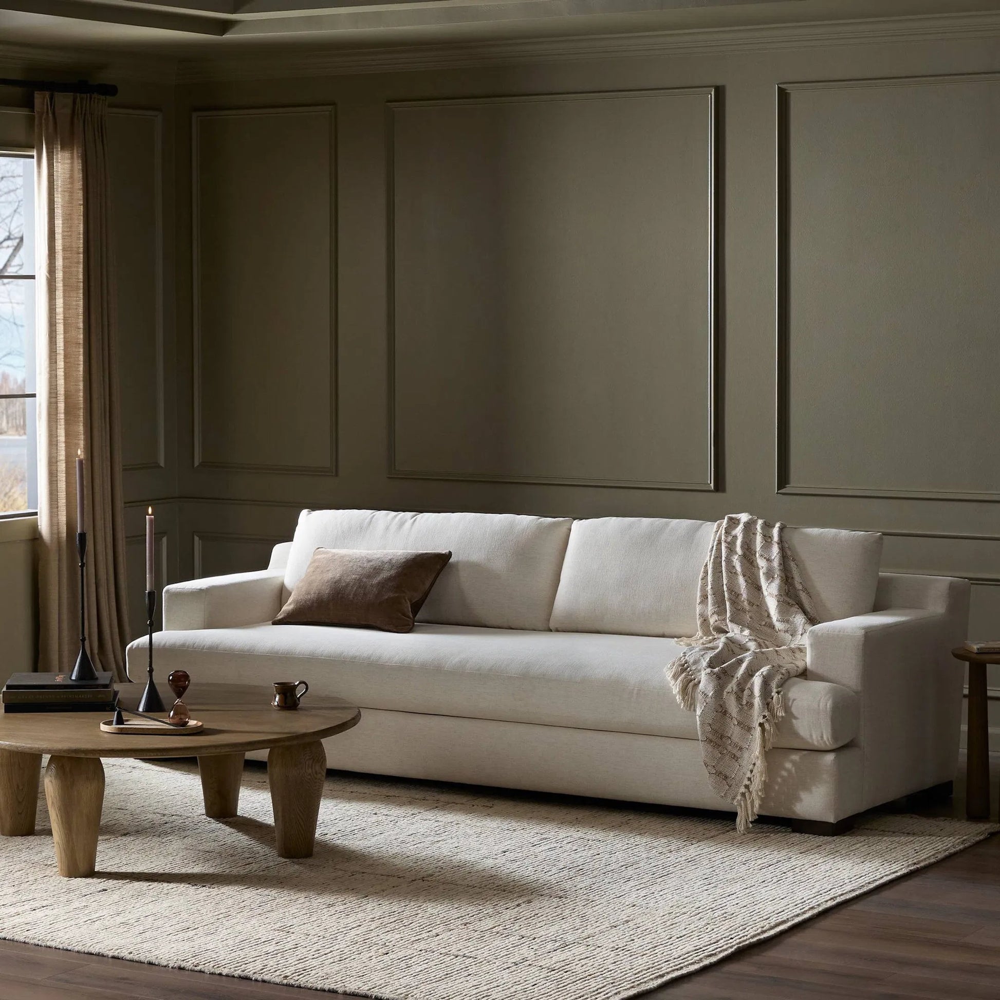 Crispin Sofa by Four Hands. Made from unique in a transitional style.
