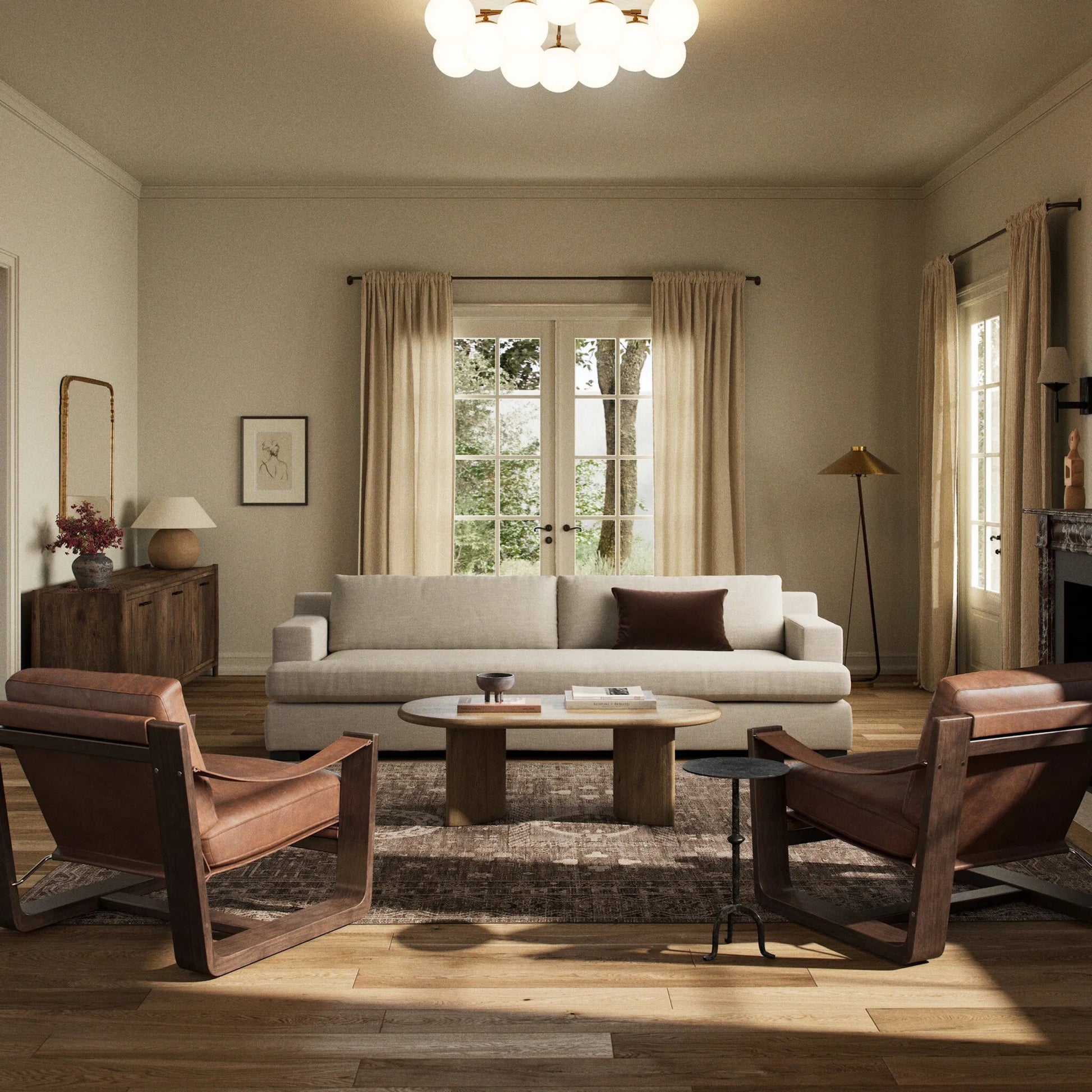 Crispin Sofa by Four Hands. Made from unique in a transitional style.