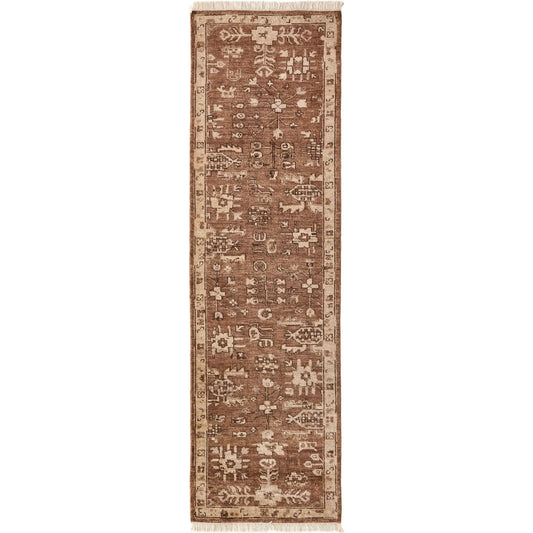 Paolo Hand-Knotted Rug by Four Hands in paolo rust. Made from 100% wool in a unique style.
