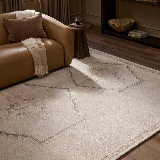 Astana Hand-Knotted Rug by Four Hands in astana fog. Made from 100% wool in a unique style.