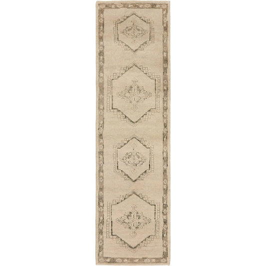 Astana Hand-Knotted Rug by Four Hands in astana fog. Made from 100% wool in a unique style.