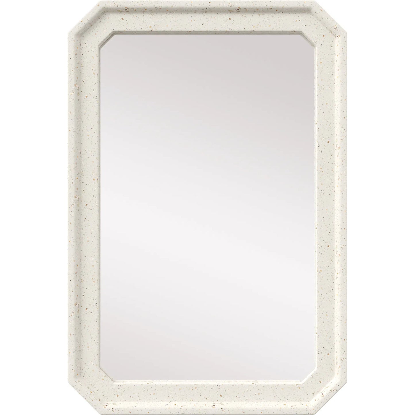 001 SI-2386992 | Primary Silo | Carson Mirror by Currey and Company in ivory terrazzo. Made from fiber concrete, stone, shells, glass in a transitional style.