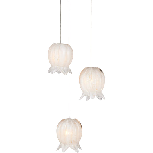 Polpo 3-Light Multi-Drop Pendant by Currey and Company. Made from art glass, metal in a modern style.