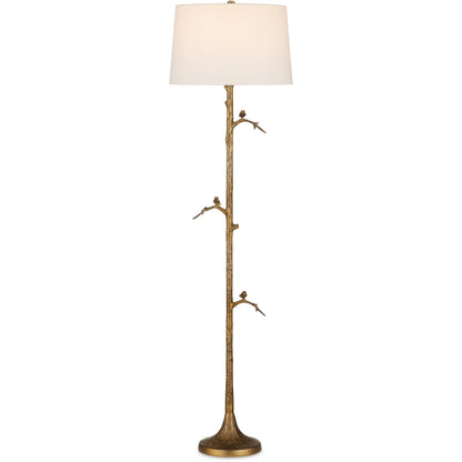 Piaf Floor Lamp by Currey and Company. Made from cast aluminum in a modern style.