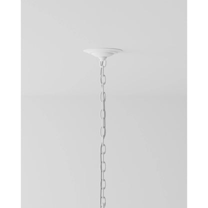 Bismarkia Chandelier by Currey and Company in gesso white. Made from wrought iron in a modern style.