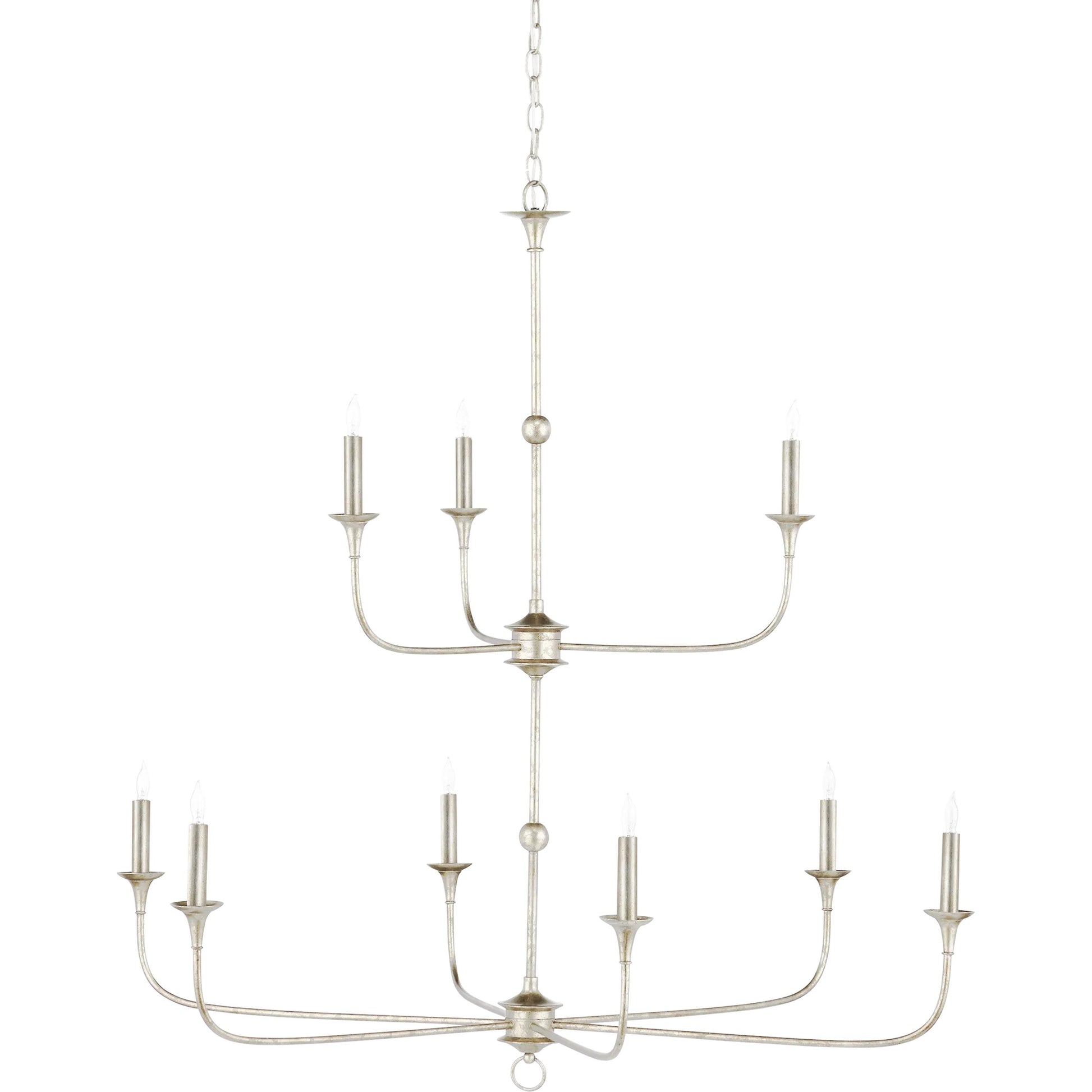 Nottaway Two-Tier Chandelier by Currey and Company. Made from wrought iron in a traditional style.