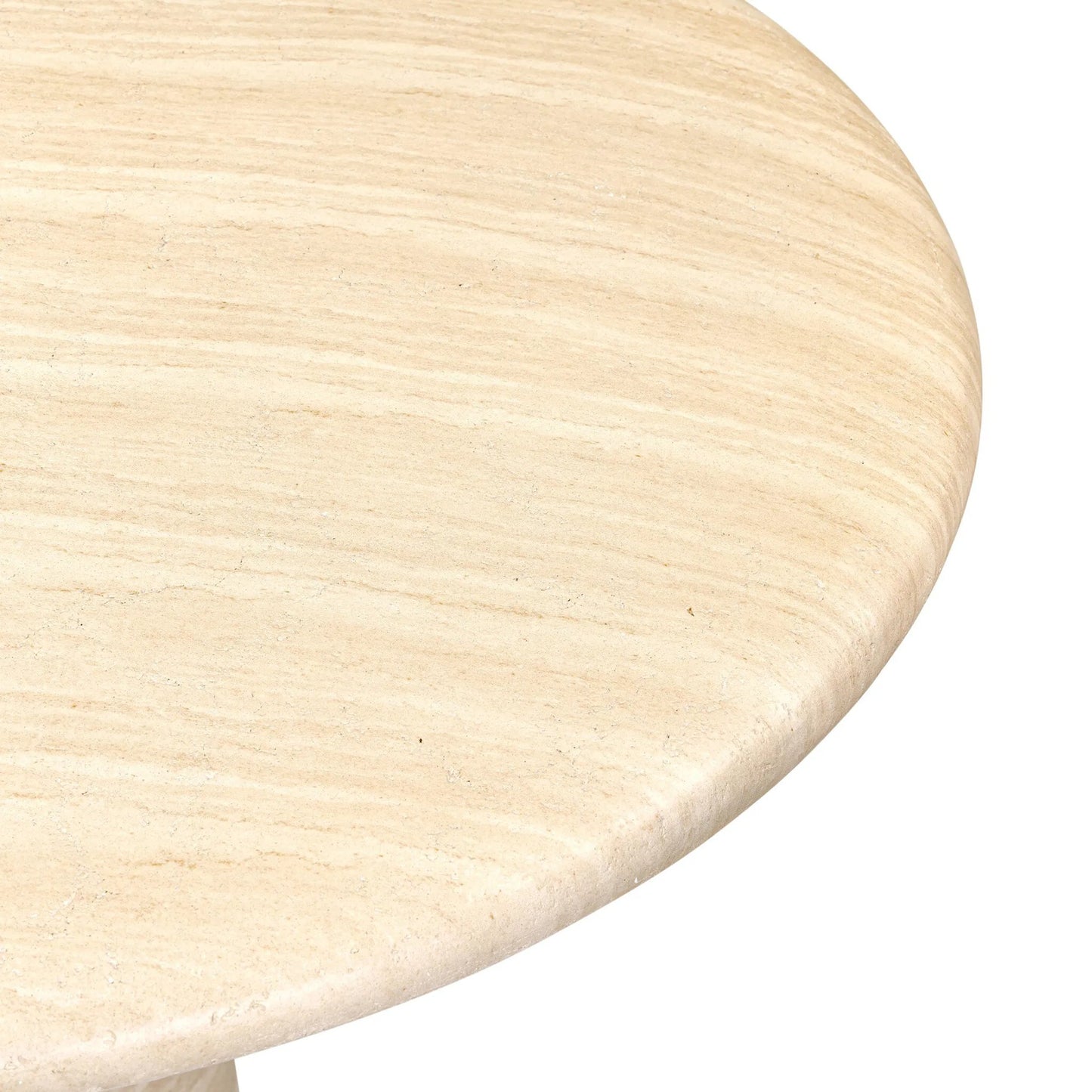 007 SI-2446586 | Closeup | Janice Bistro Table-36" by Four Hands in sand striae. Made from solid concrete in a transitional style.