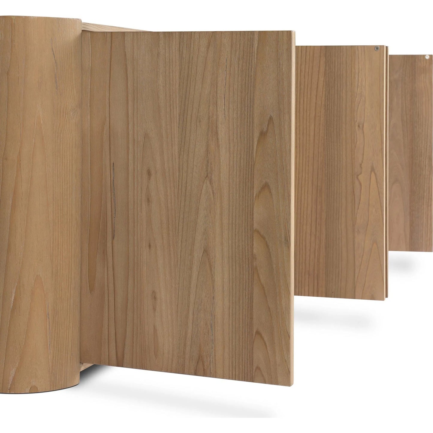 011 SI-2446640 | Closeup | Radius Sideboard by Four Hands in light blonde sungkai veneer. Made from thick sungkai veneer in a transitional style.