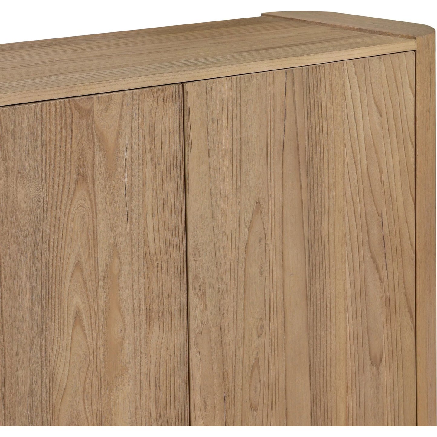 012 SI-2446640 | Closeup | Radius Sideboard by Four Hands in light blonde sungkai veneer. Made from thick sungkai veneer in a transitional style.