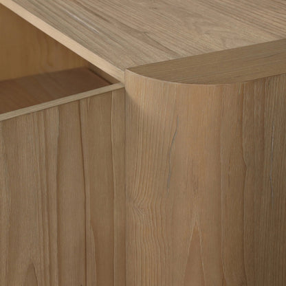 Radius Sideboard by Four Hands in light blonde sungkai veneer. Made from thick sungkai veneer in a transitional style.