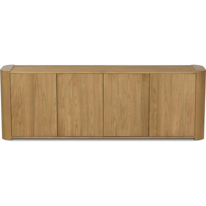 Radius Sideboard by Four Hands in light blonde sungkai veneer. Made from thick sungkai veneer in a transitional style.
