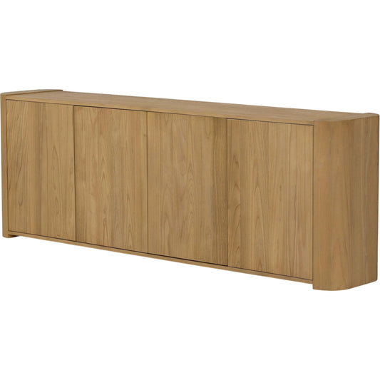 Radius Sideboard by Four Hands in light blonde sungkai veneer. Made from thick sungkai veneer in a transitional style.