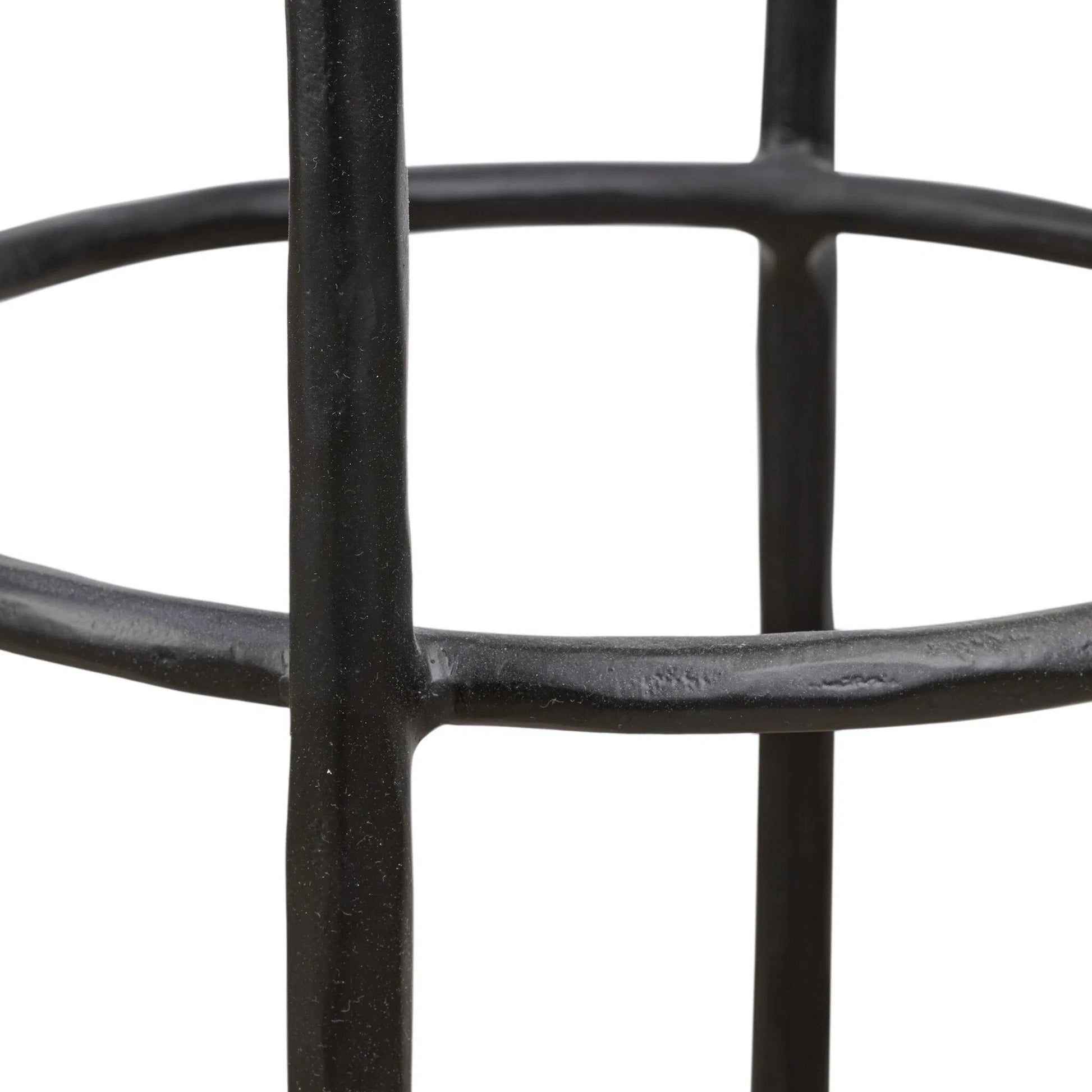 Cofer Swivel Bar Stool by Four Hands in weslie flax, dark hammered iron, brown oak. Made from 100% recycled olefin, iron, solid oak in a cottage & farmhouse style.