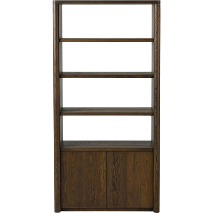 Arthur Bookcase by Four Hands in tobacco oak, tobacco oak veneer. Made from solid oak, oak veneer in a transitional style.