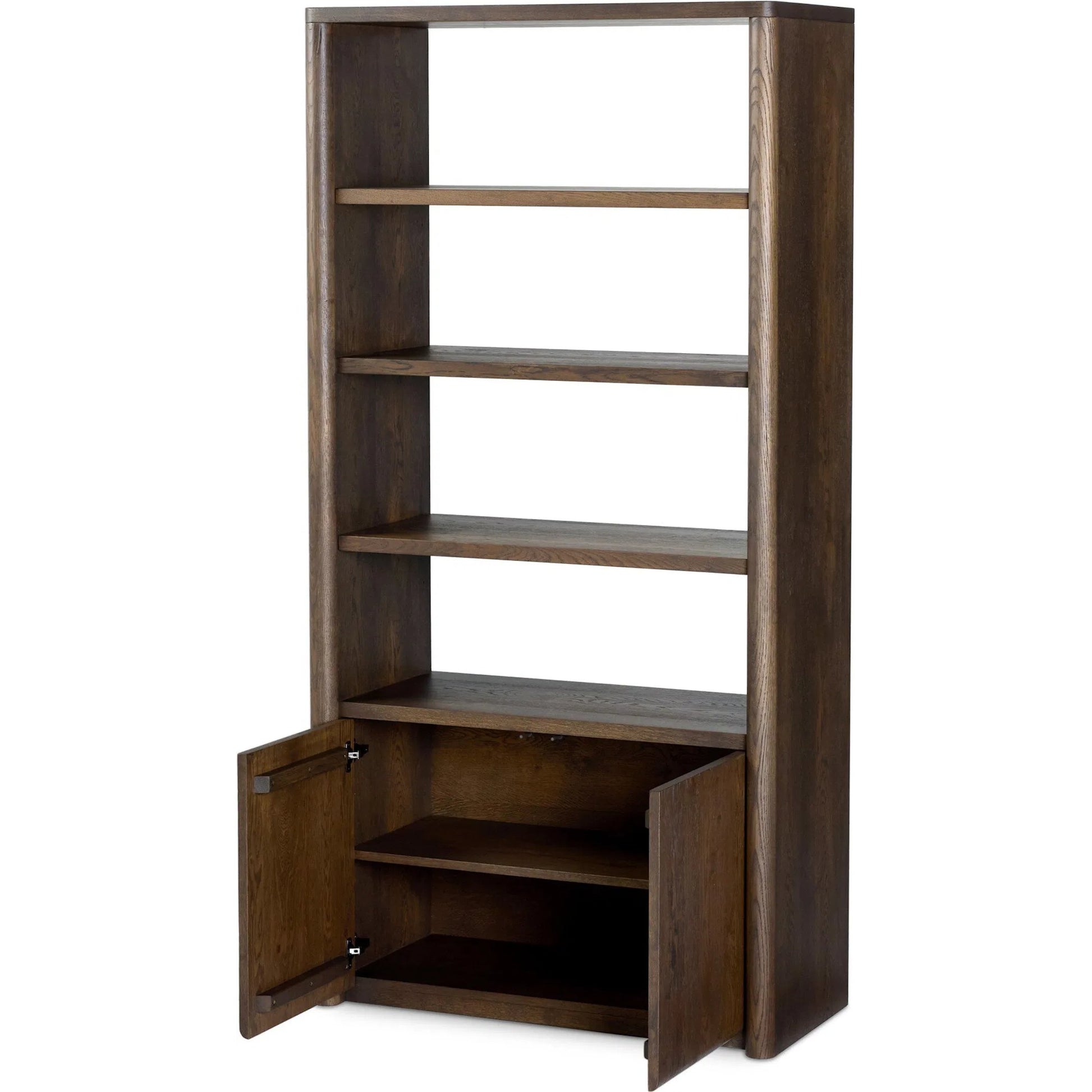 Arthur Bookcase by Four Hands in tobacco oak, tobacco oak veneer. Made from solid oak, oak veneer in a transitional style.