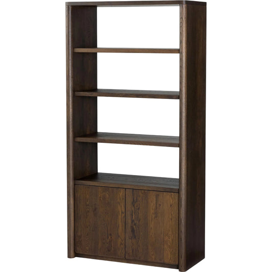 Arthur Bookcase by Four Hands in tobacco oak, tobacco oak veneer. Made from solid oak, oak veneer in a transitional style.