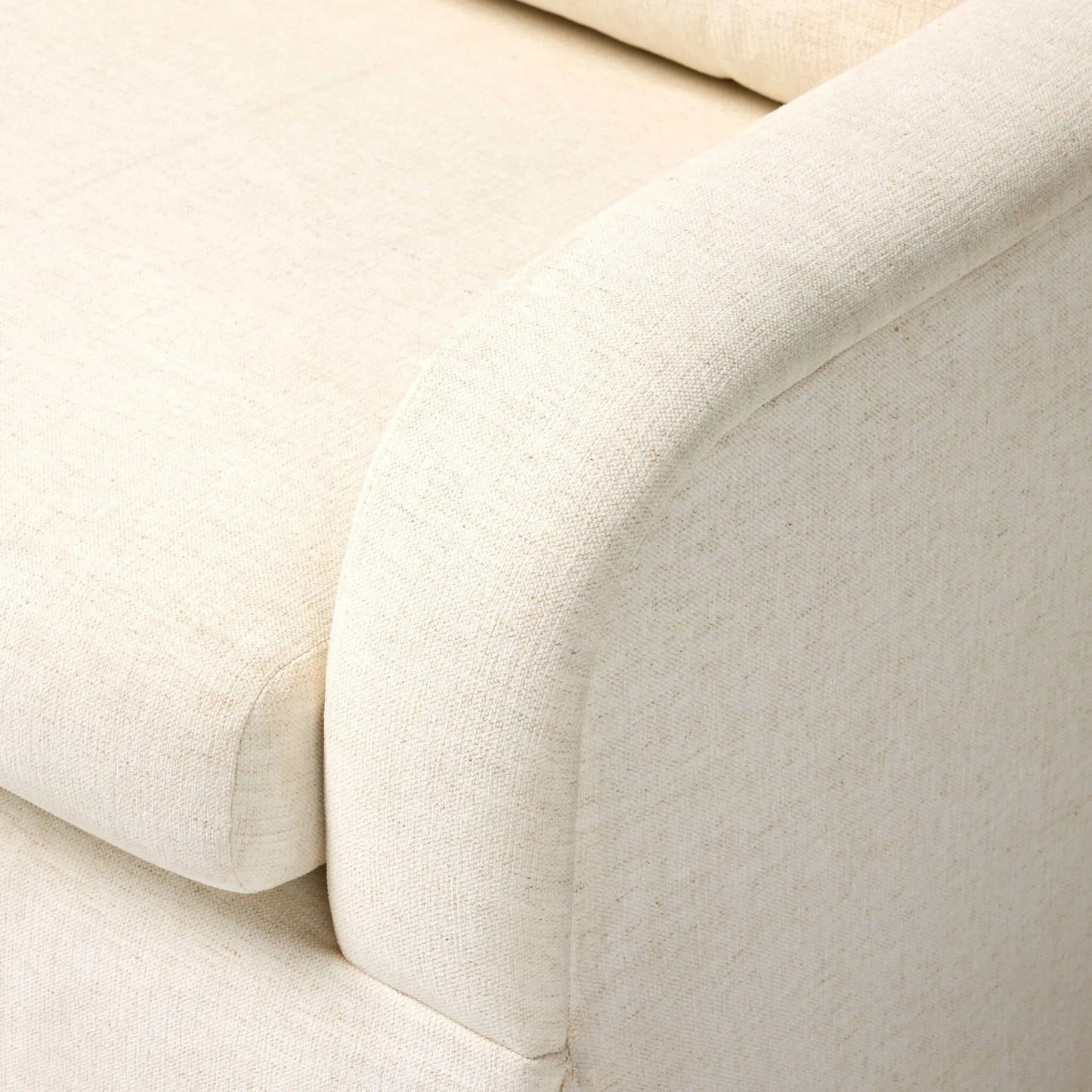 006 SI-2531726 | Closeup | Ulla Sleeper Sofa by Four Hands in crypton nomad snow, warm ash. Made from 92% polyester, 8% flax/linen, solid ash in a unique style.