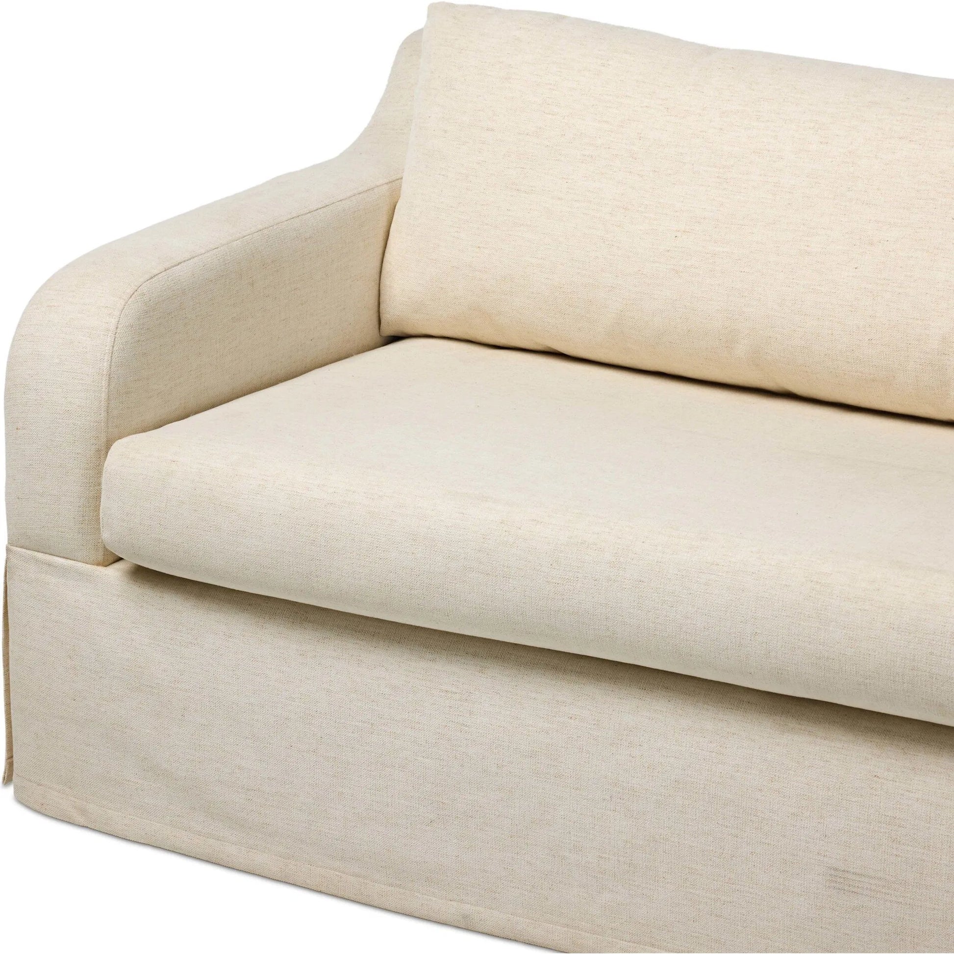Ulla Sleeper Sofa by Four Hands in crypton nomad snow, warm ash. Made from 92% polyester, 8% flax/linen, solid ash in a unique style.