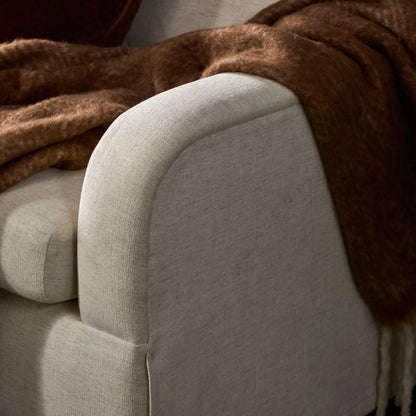 Ulla Sleeper Sofa by Four Hands in crypton nomad snow, warm ash. Made from 92% polyester, 8% flax/linen, solid ash in a unique style.
