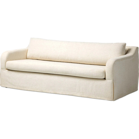 Ulla Sleeper Sofa by Four Hands in crypton nomad snow, warm ash. Made from 92% polyester, 8% flax/linen, solid ash in a unique style.