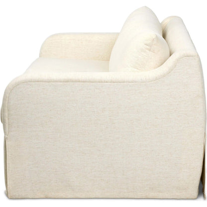 Ulla Sleeper Sofa by Four Hands in crypton nomad snow, warm ash. Made from 92% polyester, 8% flax/linen, solid ash in a unique style.