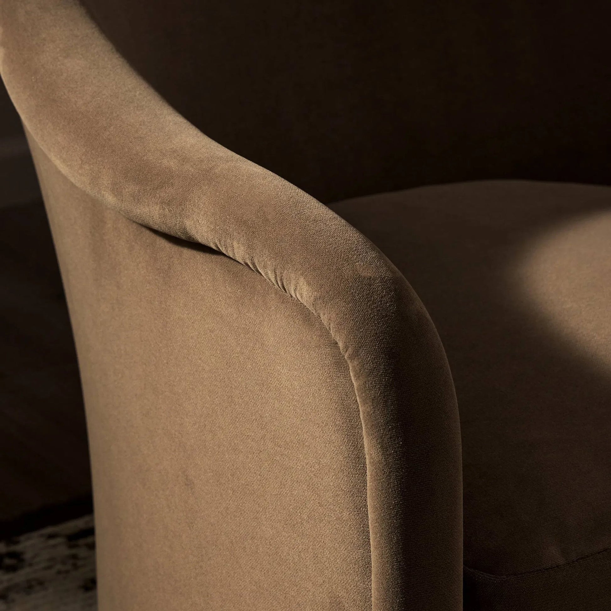 Blaire Swivel Chair by Four Hands in crypton henry coffee. Made from 100% polyester in a transitional style.