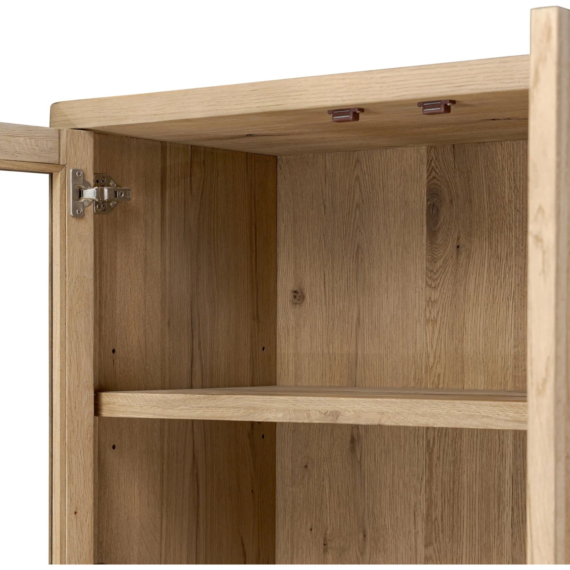 Stanton Cabinet by Four Hands in aged smoked oak veneer. Made from thick oak veneer, solid oak in a transitional style.