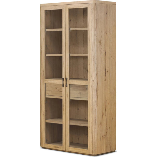 Stanton Cabinet by Four Hands in aged smoked oak veneer. Made from thick oak veneer, solid oak in a unique style.