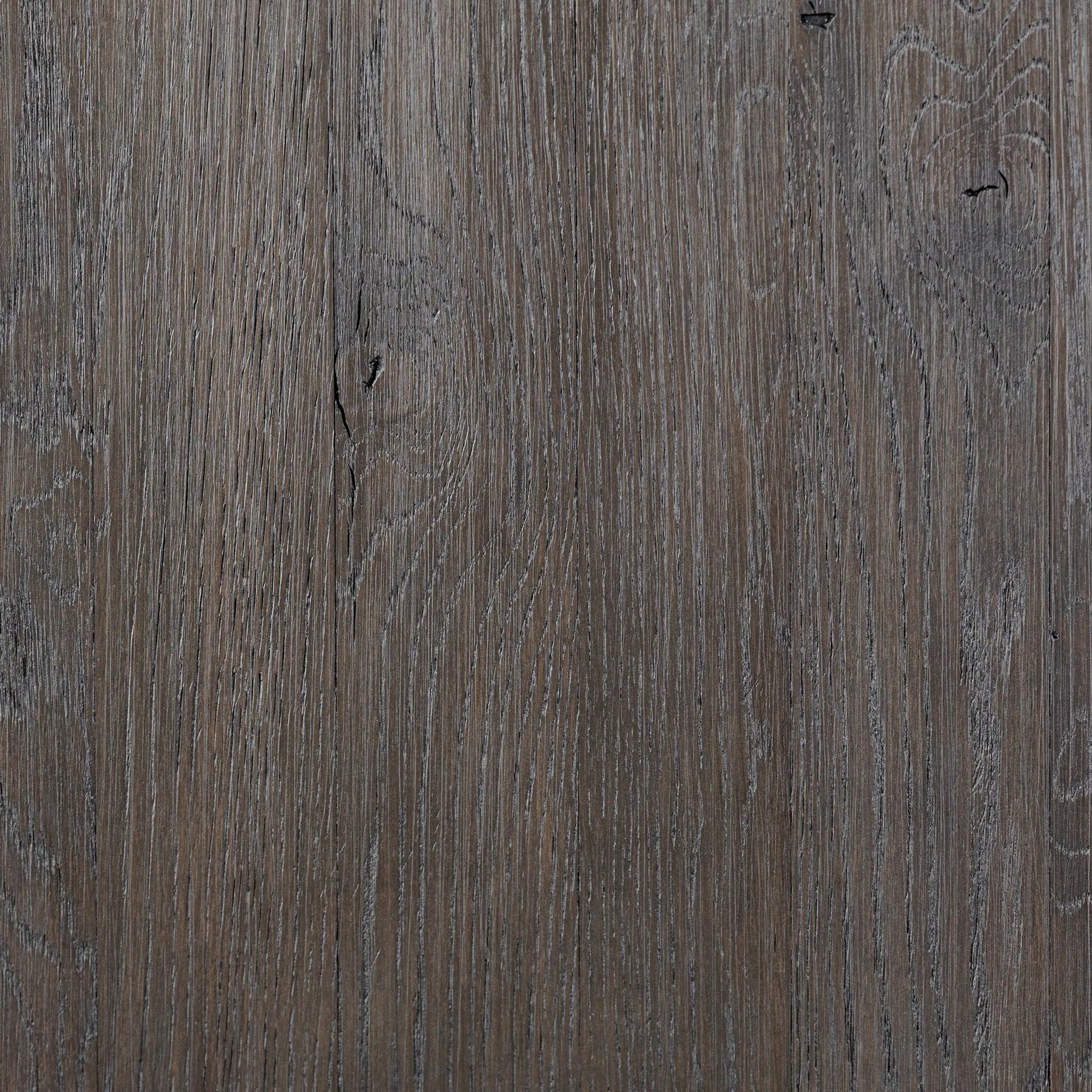Alden Cabinet by Four Hands in worn black oak veneer, mottled gunmetal. Made from thick oak veneer, solid oak, iron in a traditional style.