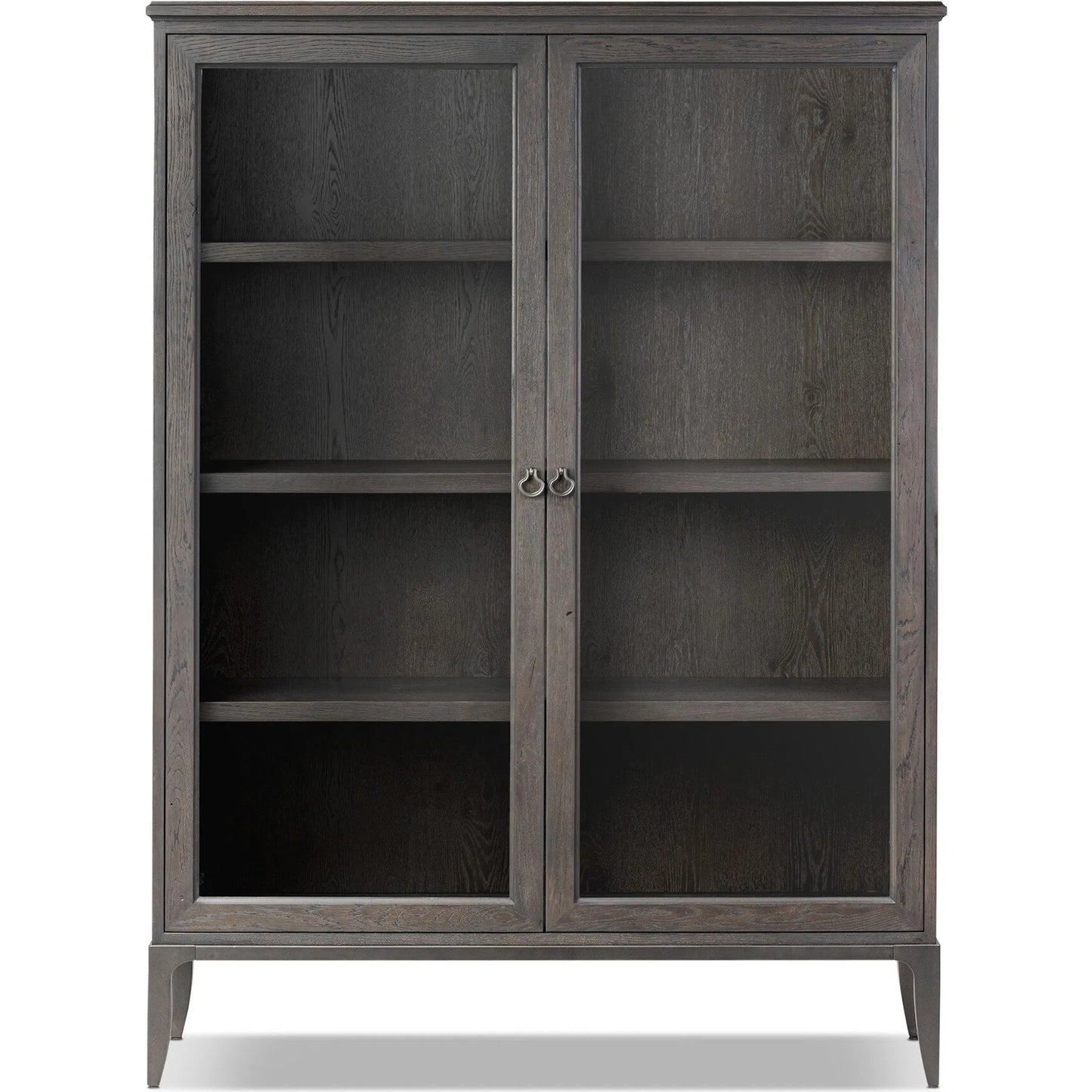 002 SI-2446494 | Additional Silo | Alden Cabinet by Four Hands in worn black oak veneer, mottled gunmetal. Made from thick oak veneer, solid oak, iron in a traditional style.