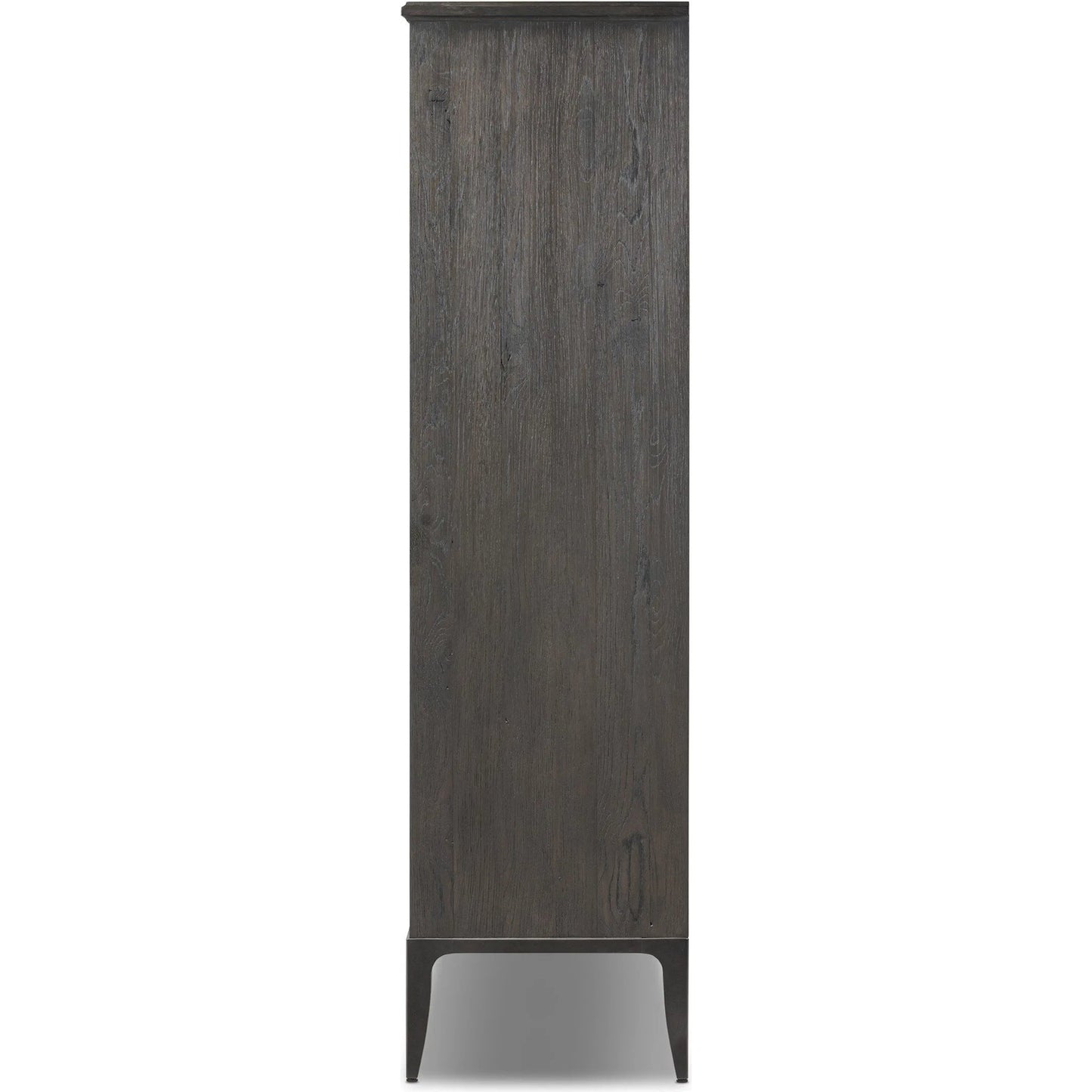 003 SI-2446494 | Additional Silo | Alden Cabinet by Four Hands in worn black oak veneer, mottled gunmetal. Made from thick oak veneer, solid oak, iron in a traditional style.