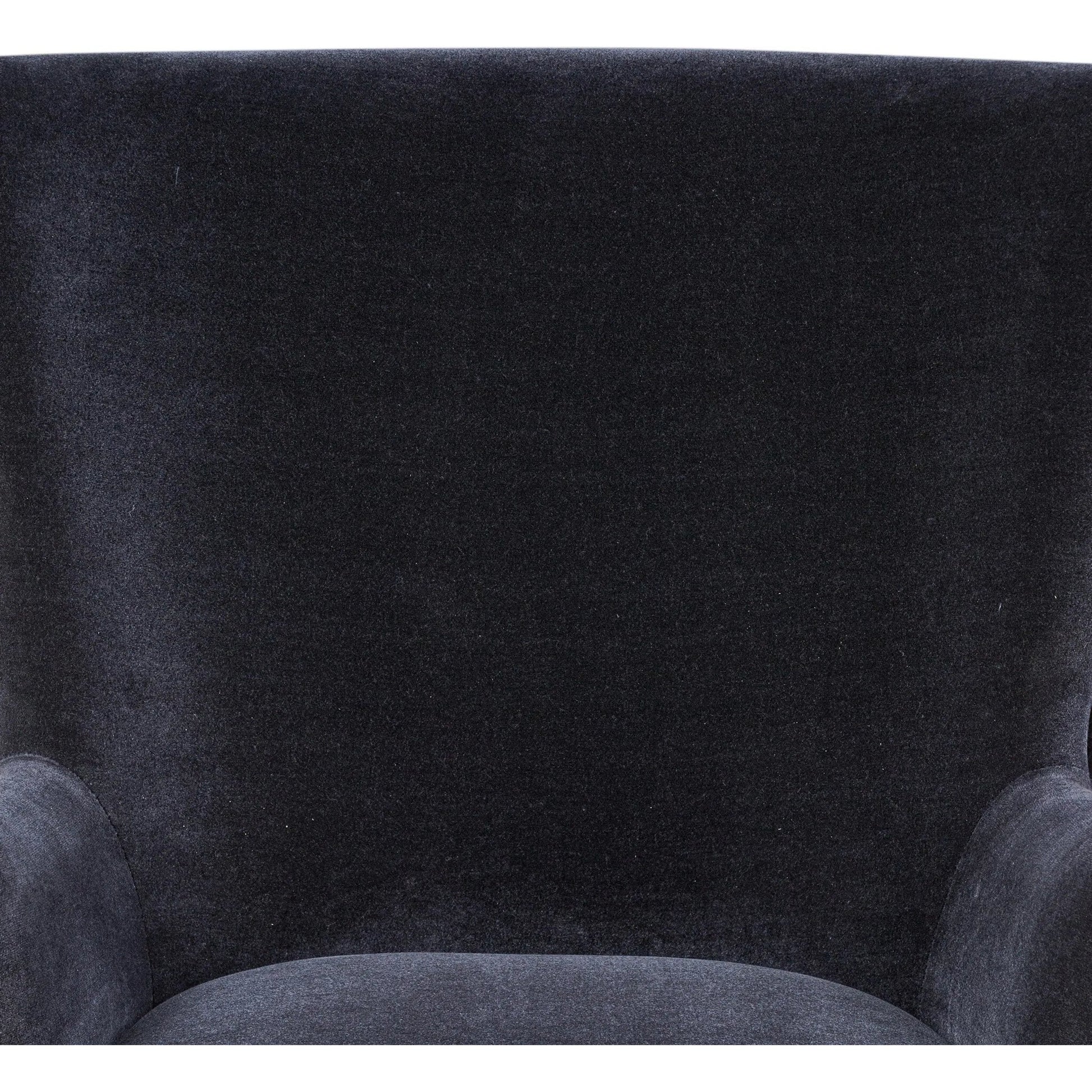 Bernardo Desk Chair by Four Hands in monte navy, brushed brass, weathered oak. Made from 50% viscose, 50% wool, iron, solid oak in a modern style.
