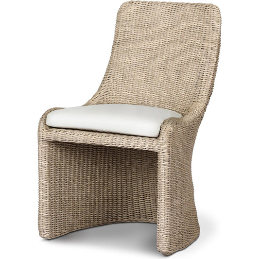 Blaire Outdoor Dining Chair by Four Hands in arashi salt, vintage white. Made from 100% acrylic, 100% polyethylene in a unique style.