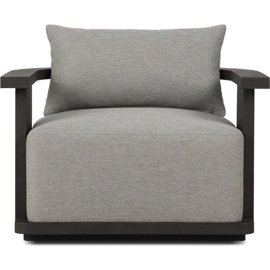Tahana Outdoor Metal Swivel Chair by Four Hands in casa grey, bronze. Made from 100% olefin, aluminum in a unique style.