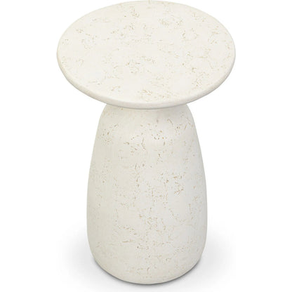 Ramara Outdoor Nesting End Table by Four Hands in aged white concrete. Made from solid concrete in a transitional style.