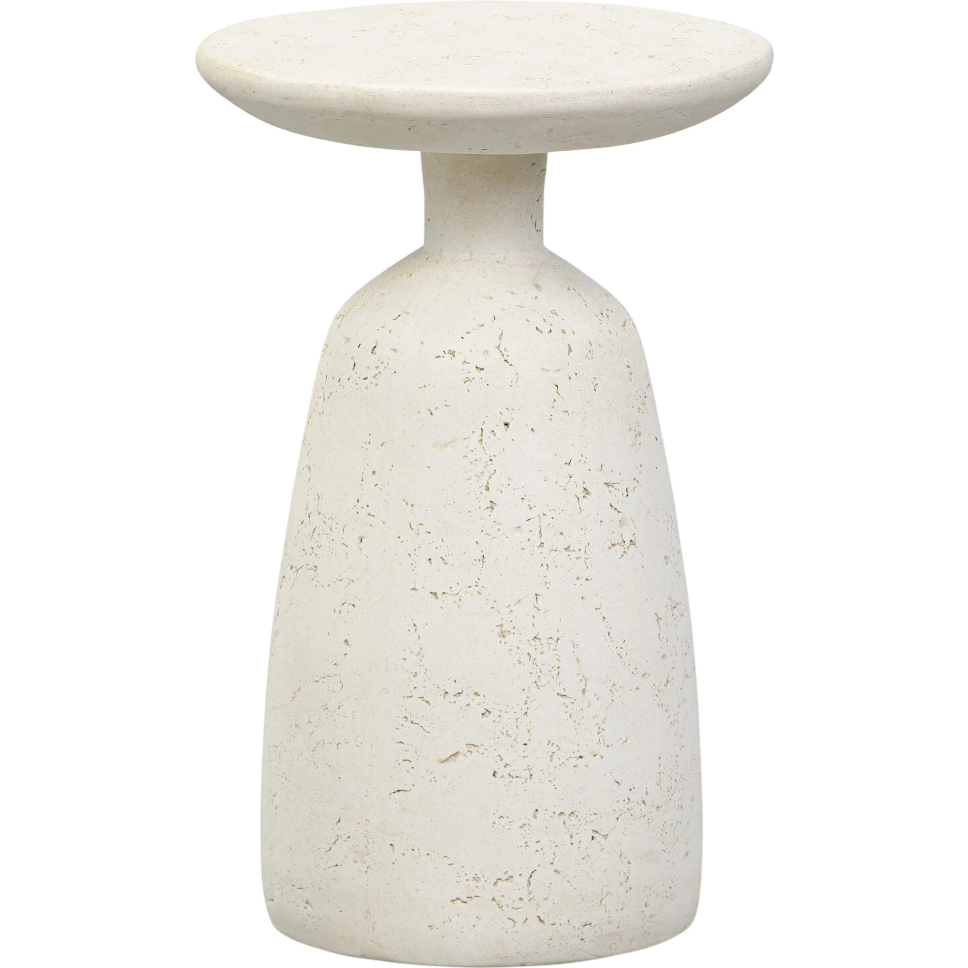 Ramara Outdoor Nesting End Table by Four Hands in aged white concrete. Made from solid concrete in a transitional style.
