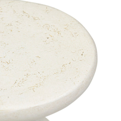 Ramara Outdoor Nesting End Table by Four Hands in aged white concrete. Made from solid concrete in a transitional style.